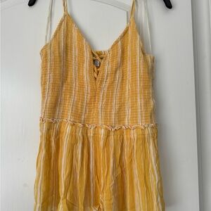 Patrons of Peace Yellow and White Textured Romper